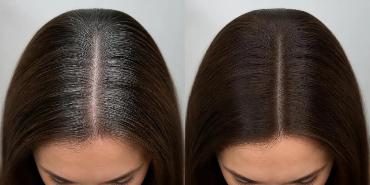 Antes y después: canas de la raíz tapadas con FIBRA